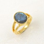 Natural Labradorite Ring 925 Sterling Silver 18k Gold Plated Gemstone Ring handmade jewelry for women And girls Gift.