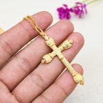 Cross Pendant 18k Gold Plated 925 Sterling Silver Christian Necklace