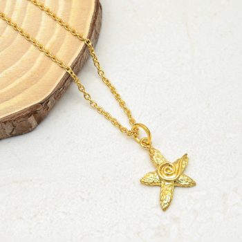 Starfish Pendant 18k Gold Plated 925 Sterling Silver