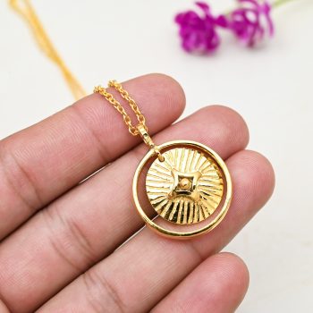 Sunburst Pendant 18k Gold Plated 925 Sterling Silver Pendant